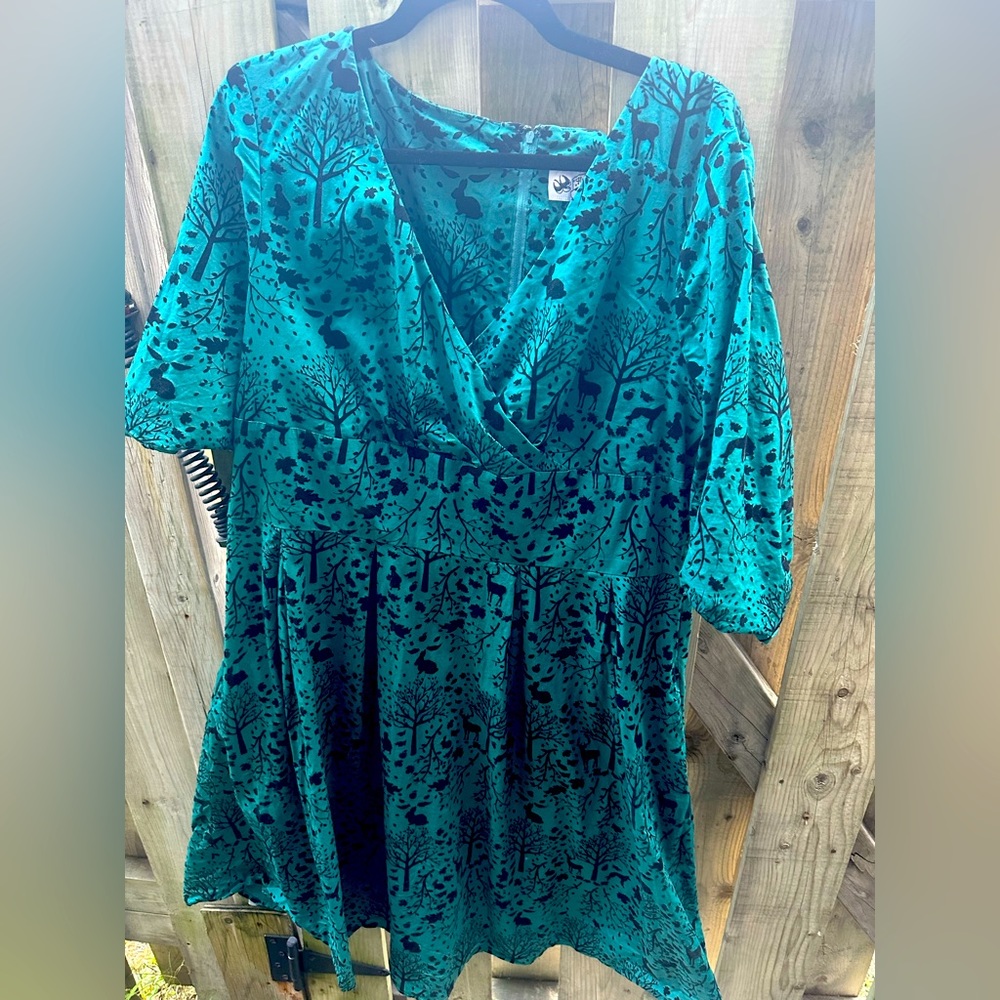 Hell Bunny Sherwood 50s Dress Green 3X